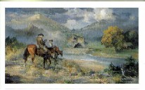 The Call by Marilyn Todd-Daniels pictures a spectacular scene of past and future. This miniature mailer of Christian equine art impresses all who see it.