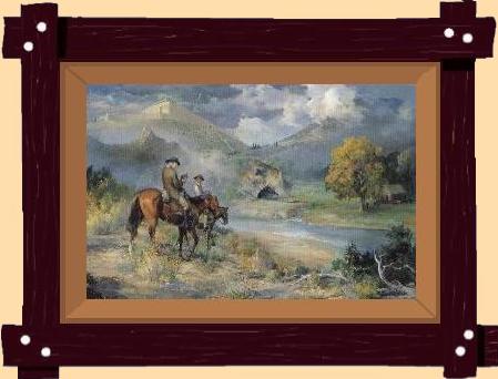 The circuit riders, preachers of yesteryear, come to life in The Call, Christian art painted by Marilyn Todd-Daniels.